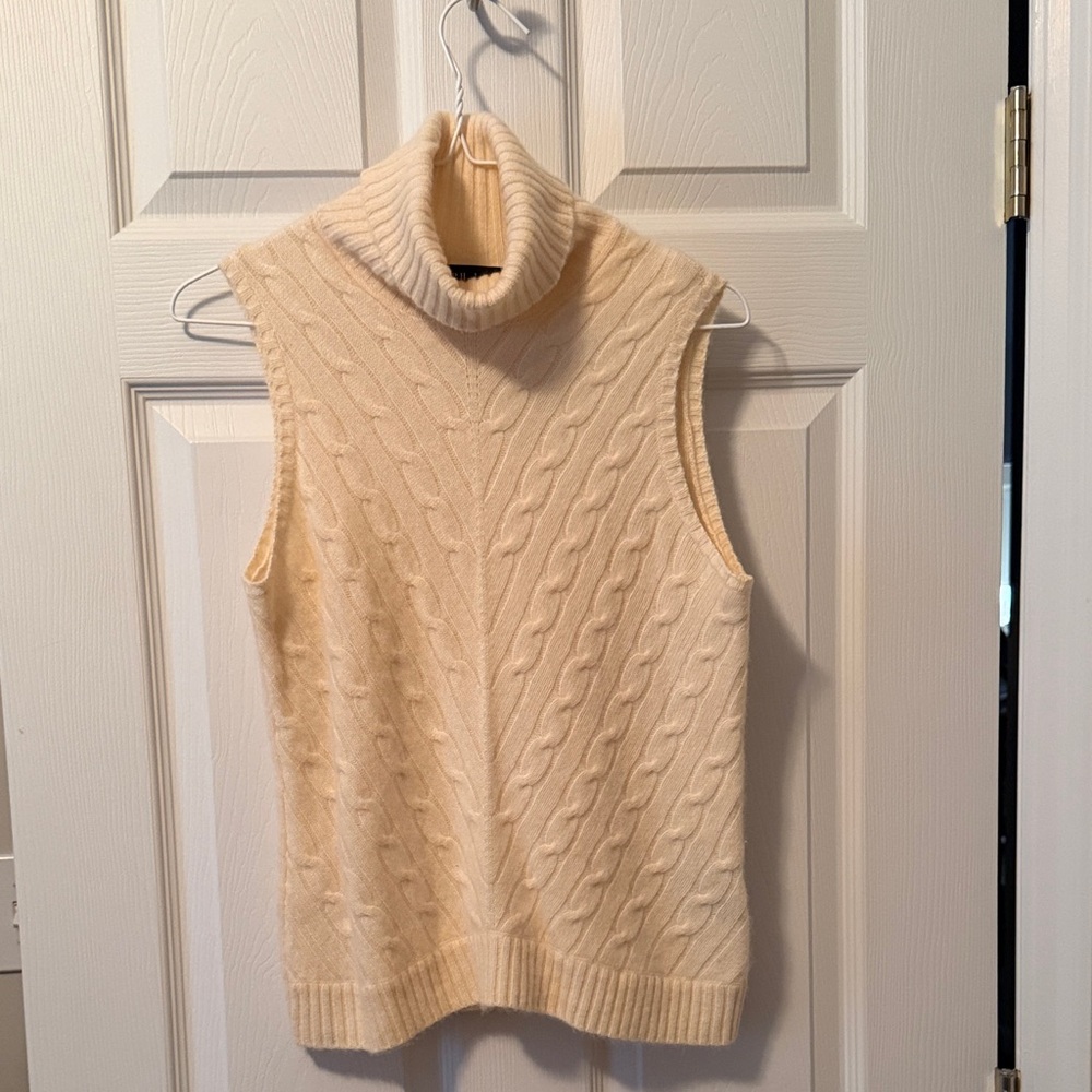 Ralph Lauren Cream Cable Knit Turtleneck Sweater